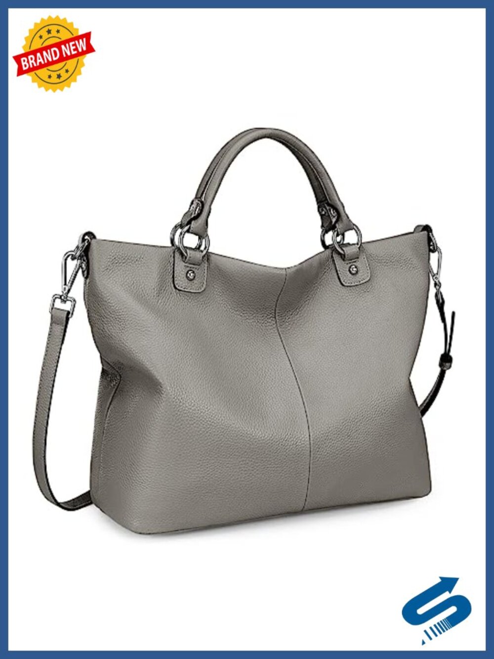 Genuine Leather Tote Purse for Women, Top Handle Satchel